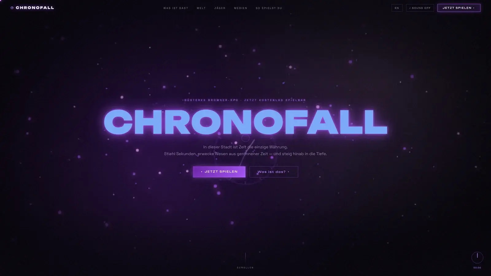 Desktop-Ansicht CHRONOFALL