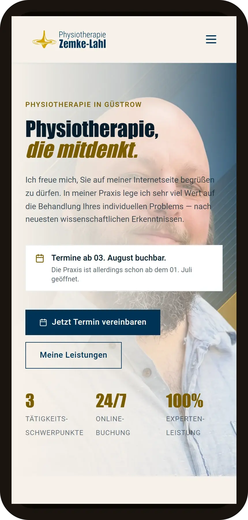 Mobile-Ansicht Physiotherapie Zemke-Lahl